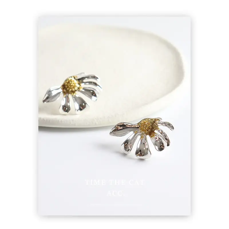 S925 Silver Needle Sunflower Earrings for Women - Image 4