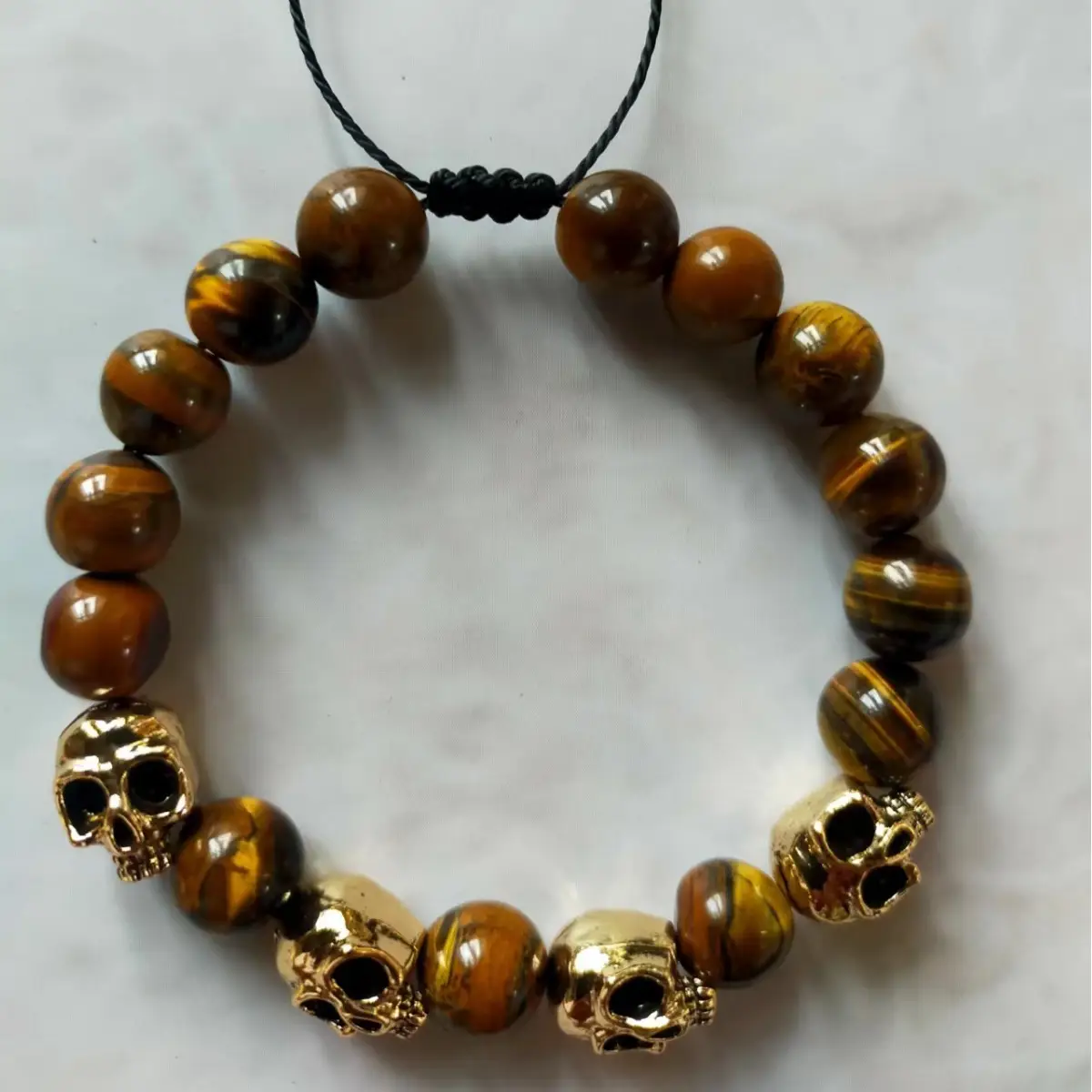 2024 Skull Beaded Bracelet Black Onyx Anti-Anxiety Healing - Image 6
