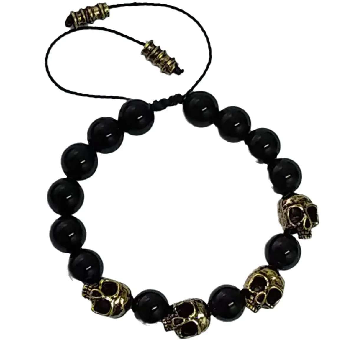 2024 Skull Beaded Bracelet Black Onyx Anti-Anxiety Healing - Image 8