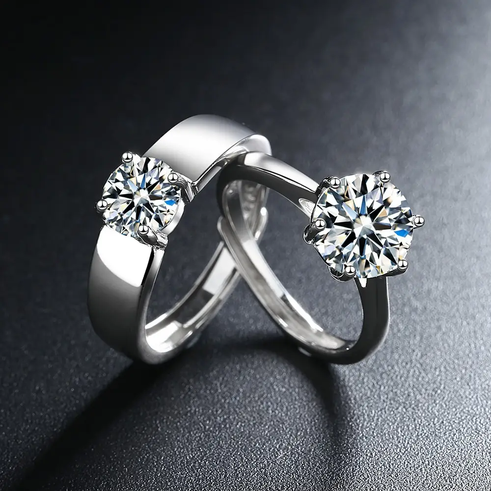 Korean Style Zircon Open Ring Couple Set — feature 3