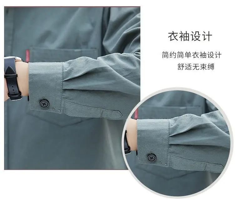 Men Cotton Long Sleeve Casual Shirt Spring Autumn Coat — feature 4