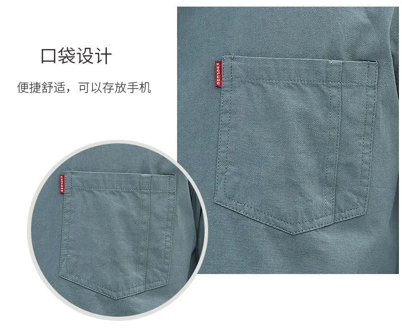 Men Cotton Long Sleeve Casual Shirt Spring Autumn Coat — feature 5