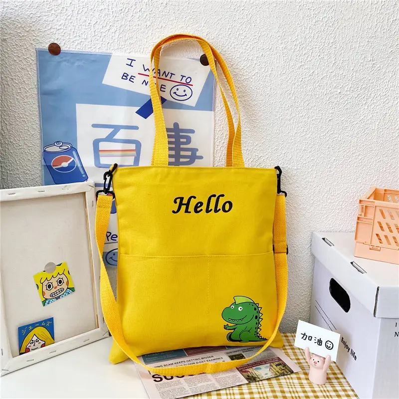 Canvas dual-purpose small dinosaur yellow