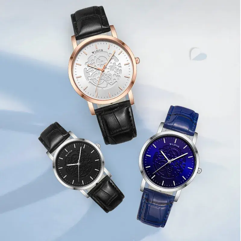 Walis Classic Rose Gold Couple Watch with Skeleton Dial - Image 9