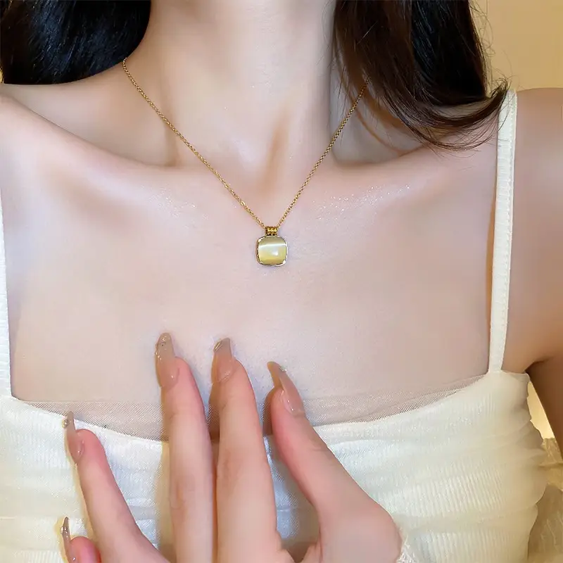 Titanium Steel Cat's Eye Necklace for Women — feature 6