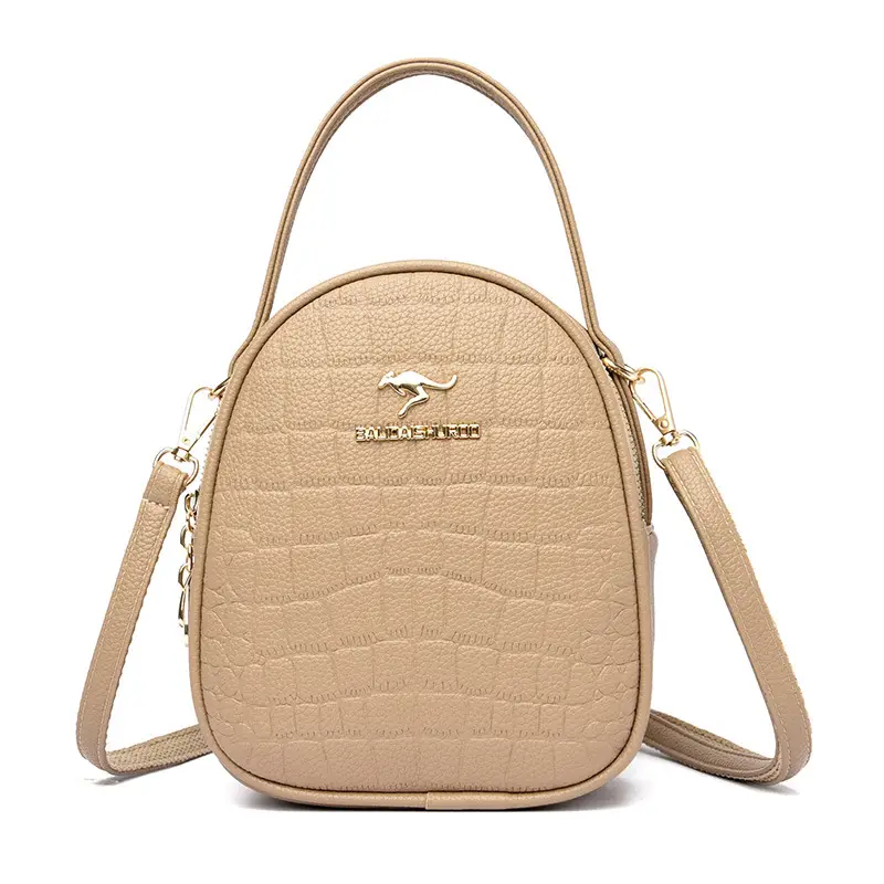 Women's Blue Croc Leather Shoulder Messenger Bag - Image 4