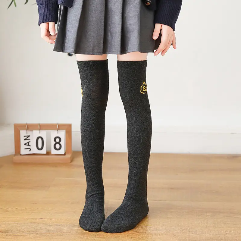 Black R Logo Kids Over-the-Knee Socks - Image 8