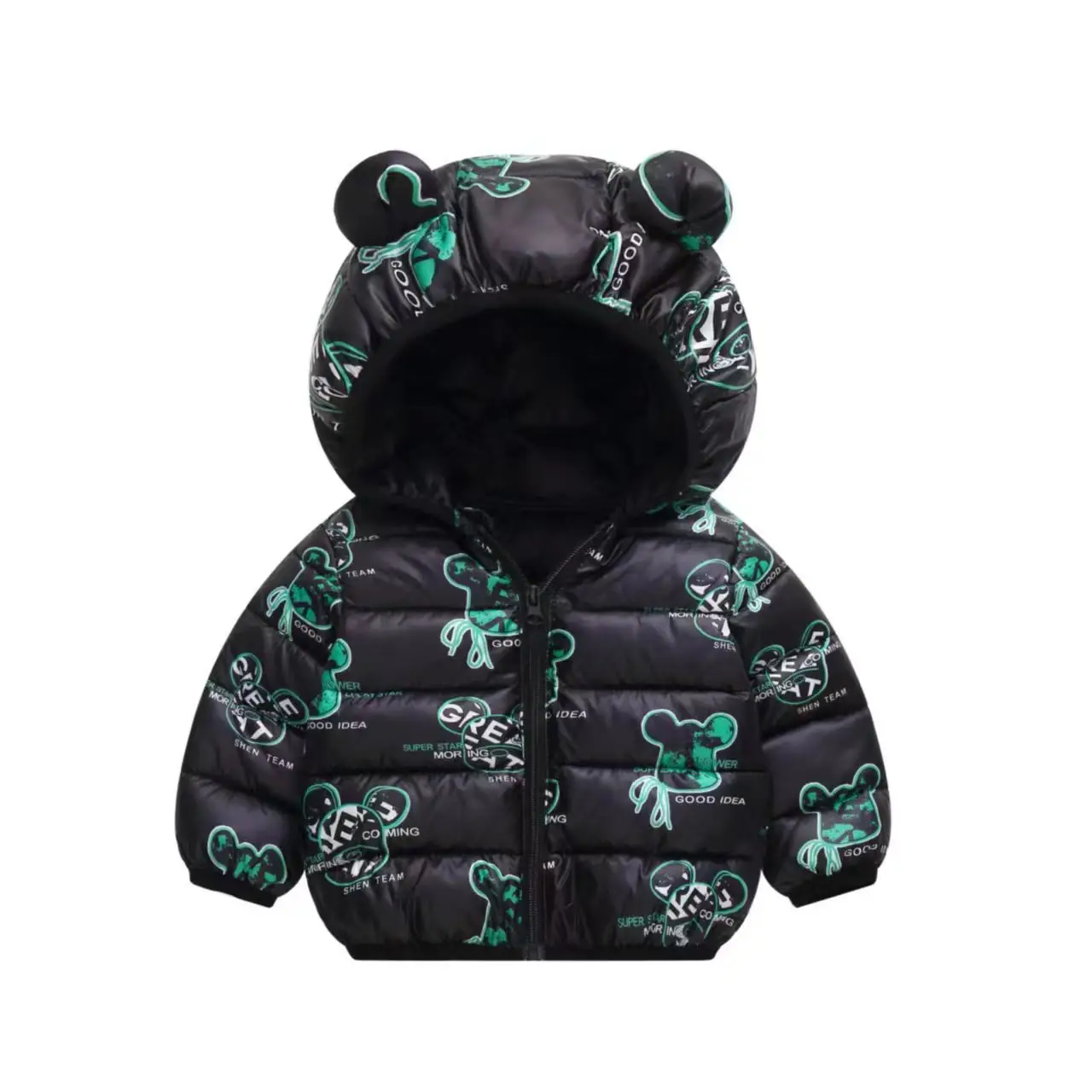 Baby Hooded Padded Winter Jacket Navy Blue Kids — feature 5
