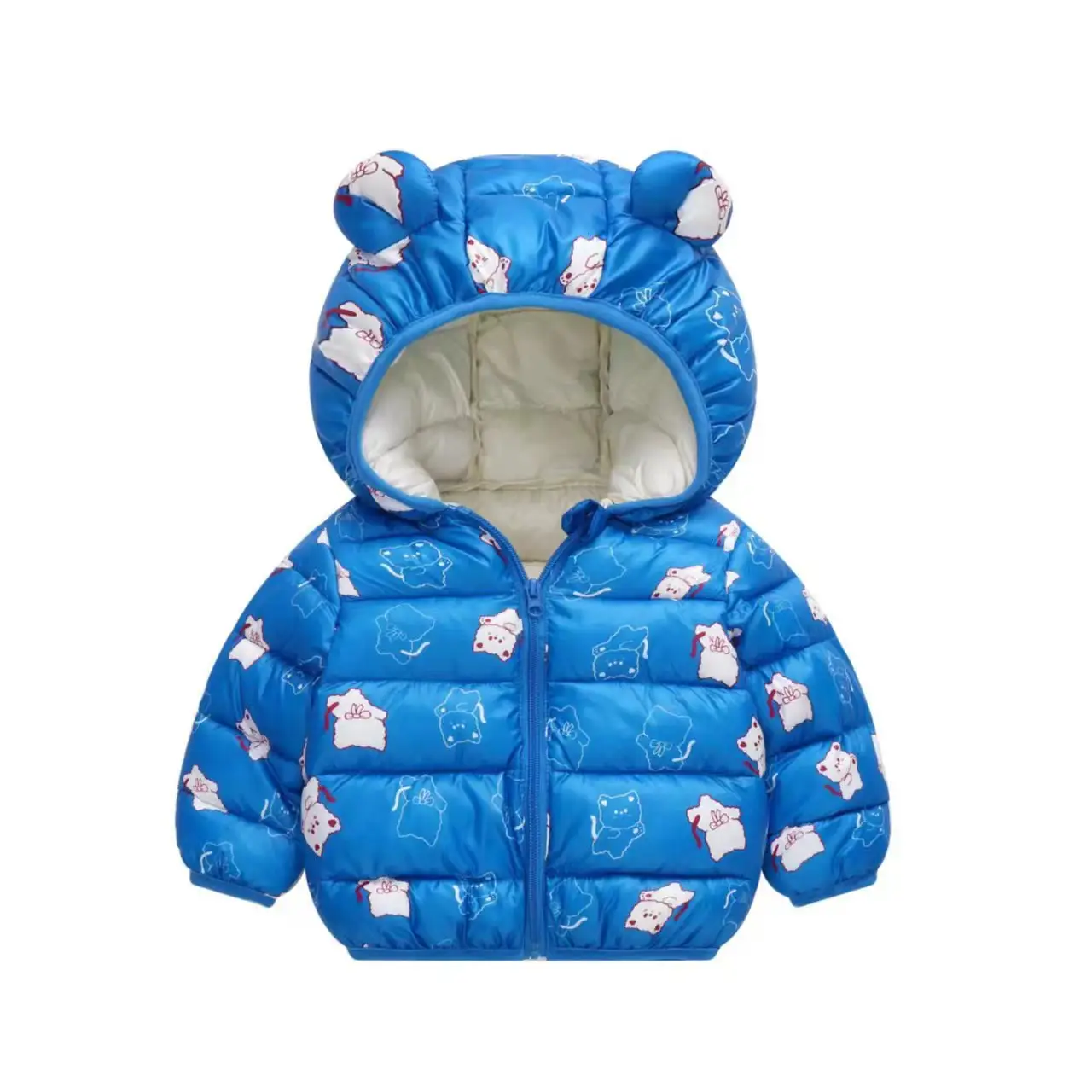 Baby Hooded Padded Winter Jacket Navy Blue Kids — feature 6