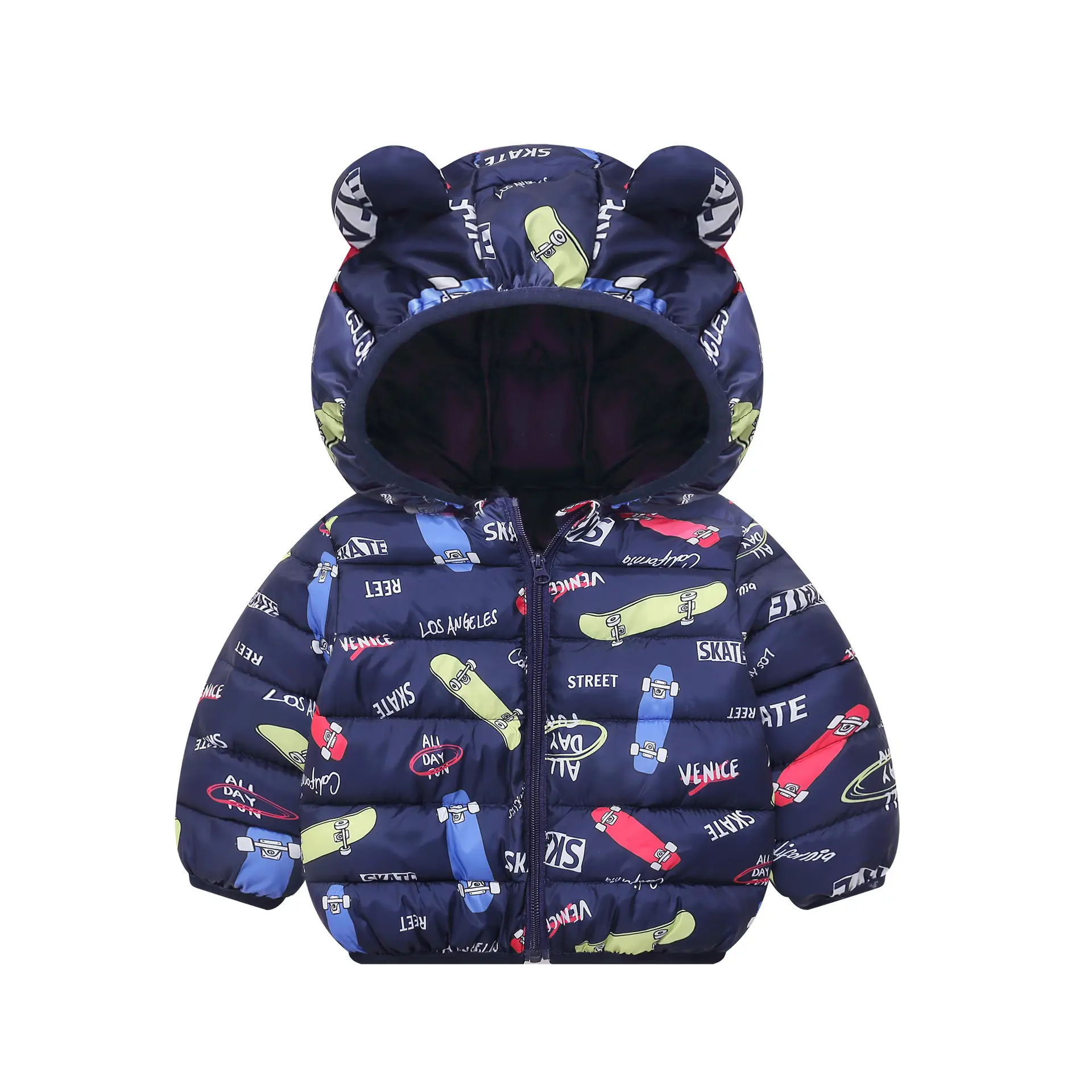 Baby Hooded Padded Winter Jacket Navy Blue Kids — feature 7