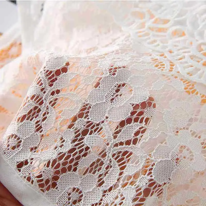 White Lace Lapel Sweater for Girls Large — feature 8