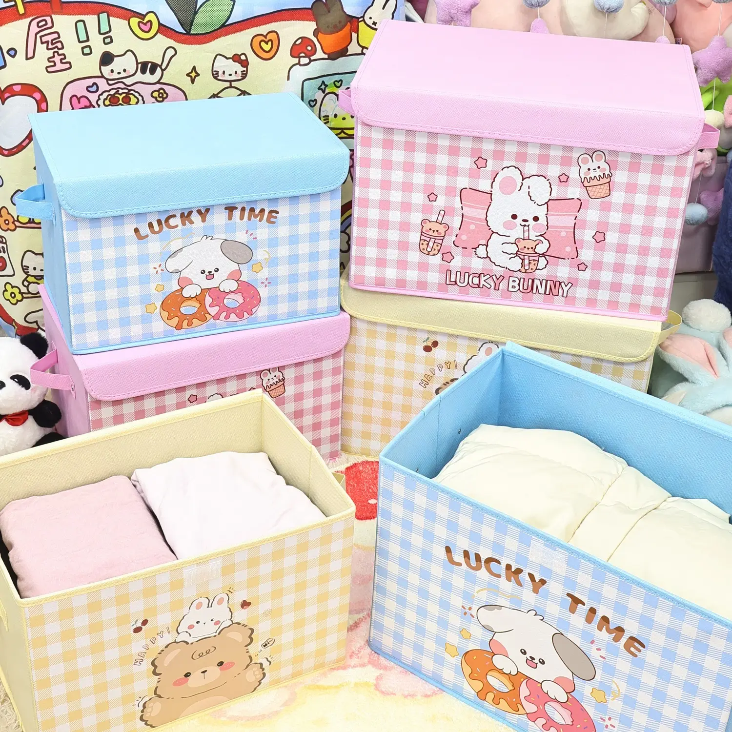 Lucky Time Cartoon Storage Boxes for Home Organization