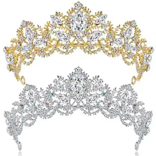 Gold Rhinestone Bridal Crown for Women — feature 1