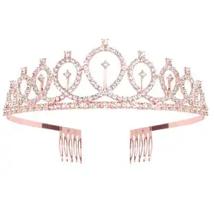 Gold Rhinestone Bridal Crown for Women — feature 9