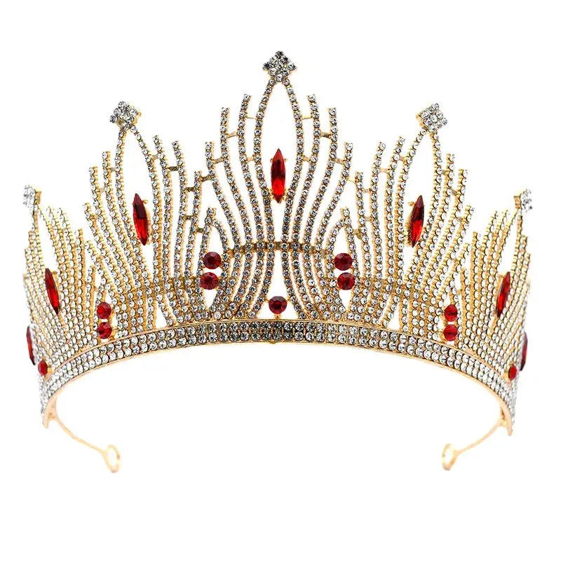 Gold Rhinestone Bridal Crown for Women