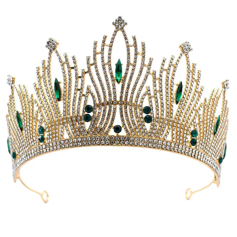 Gold Rhinestone Bridal Crown for Women