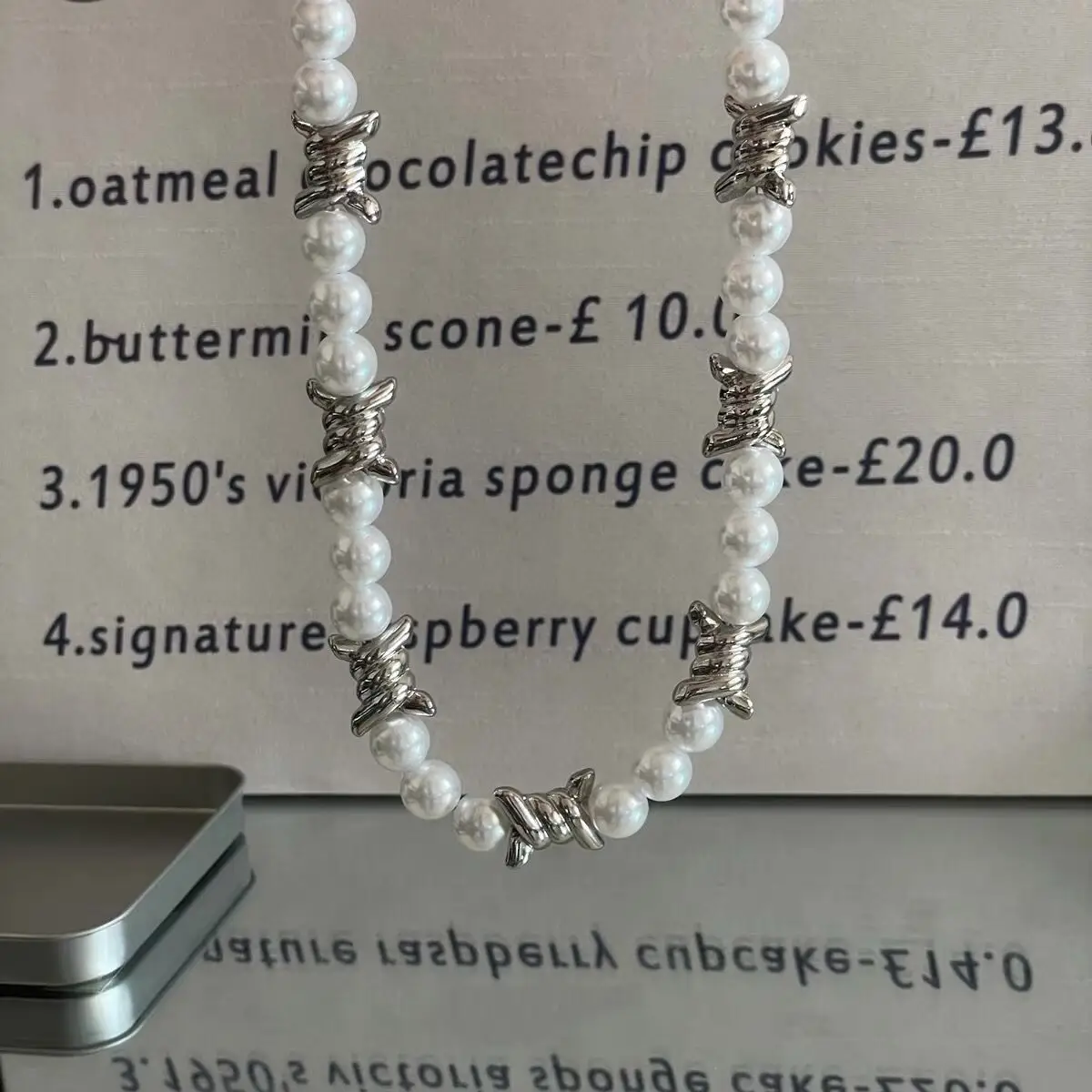 Thorns Spliced Pearl European Hip Hop Necklace