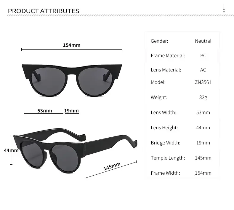 Women's Round Cat's Eye Sunglasses Gold Frame All-Match — feature 11