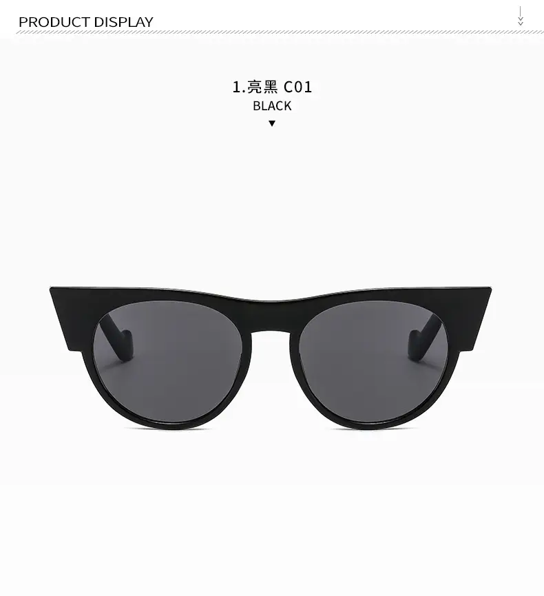 Women's Round Cat's Eye Sunglasses Gold Frame All-Match — feature 13