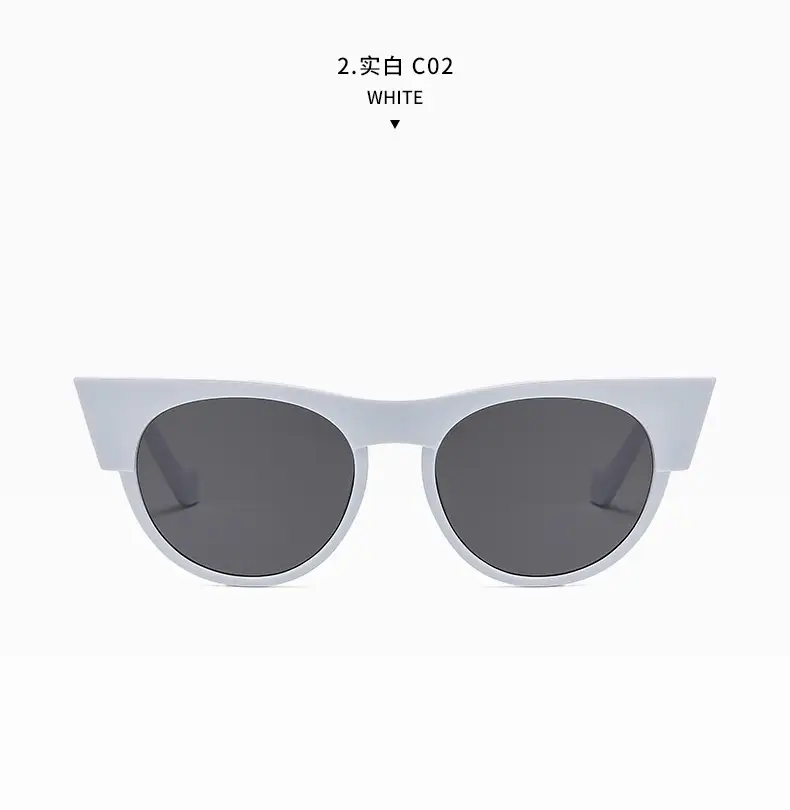 Women's Round Cat's Eye Sunglasses Gold Frame All-Match — feature 15