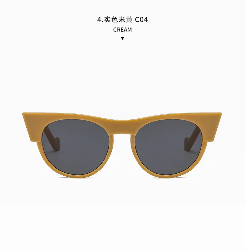 Women's Round Cat's Eye Sunglasses Gold Frame All-Match — feature 19
