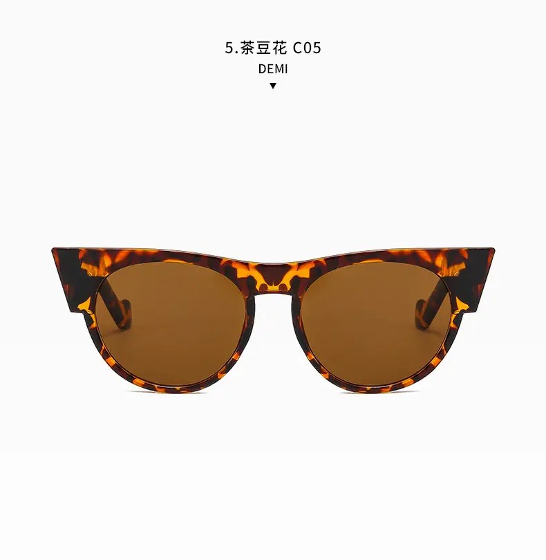 Women's Round Cat's Eye Sunglasses Gold Frame All-Match — feature 21