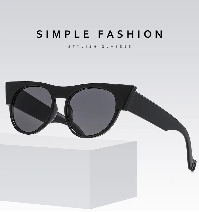 Women's Round Cat's Eye Sunglasses Gold Frame All-Match — feature 4