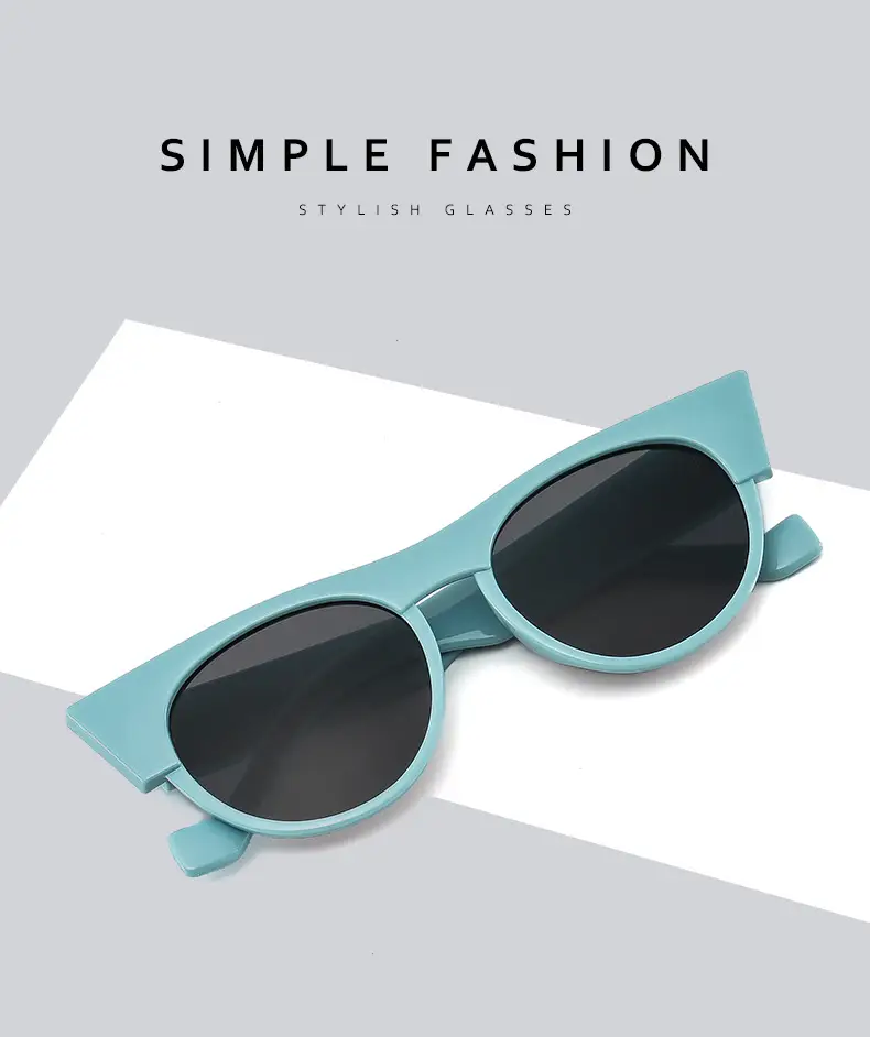 Women's Round Cat's Eye Sunglasses Gold Frame All-Match — feature 5