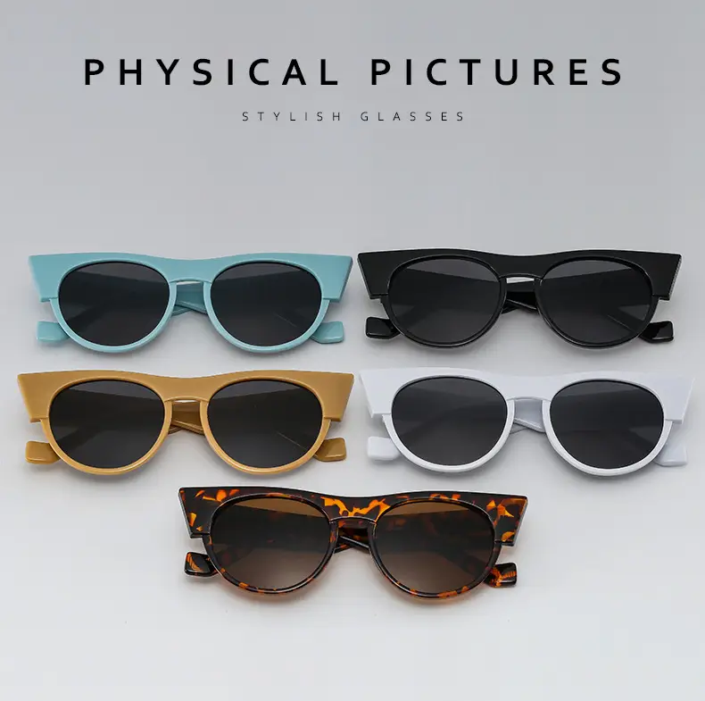 Women's Round Cat's Eye Sunglasses Gold Frame All-Match — feature 7