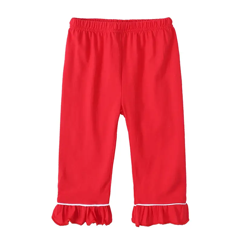 Red Cotton Long-Sleeved Pajamas for Kids - Image 5