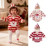 Red Cotton Long-Sleeved Pajamas for Kids — feature 1