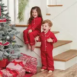 Red Cotton Long-Sleeved Pajamas for Kids — feature 22