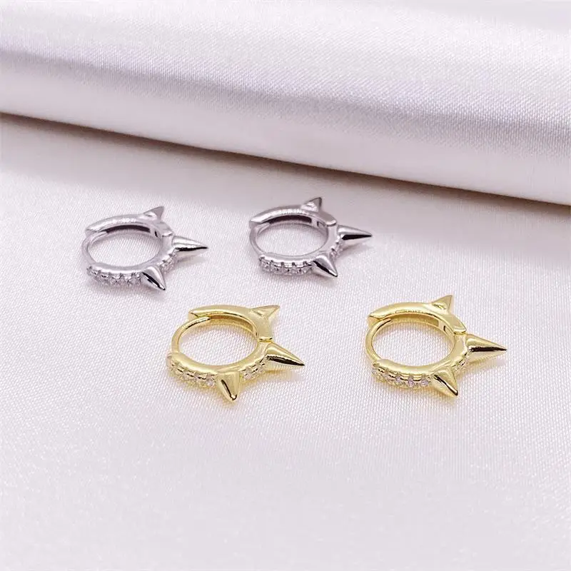 S925 Sterling Silver Geometric Diamond Earrings — feature 5