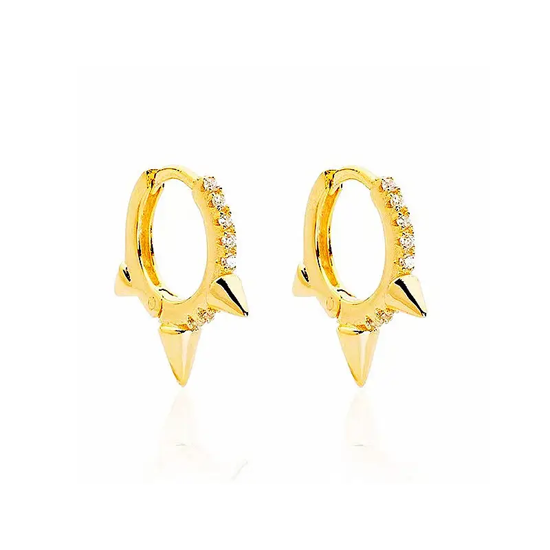 S925 Sterling Silver Geometric Diamond Earrings - Image 4