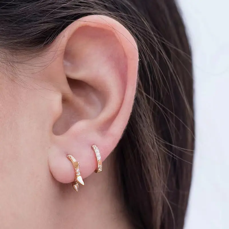 S925 Sterling Silver Geometric Diamond Earrings — feature 11