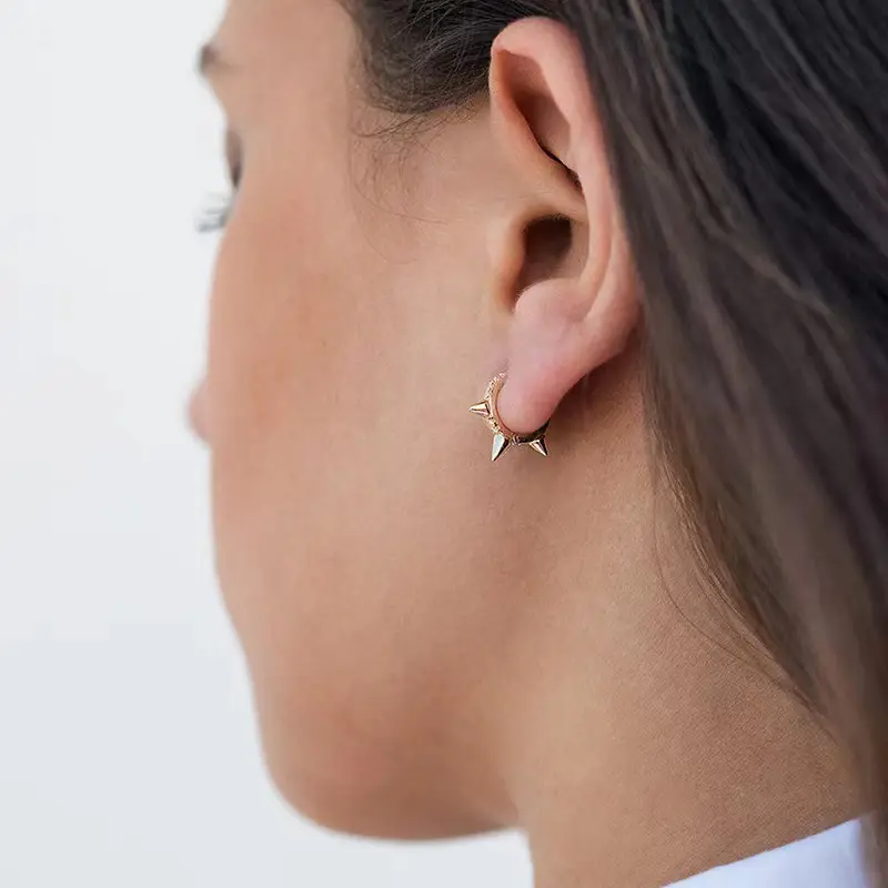 S925 Sterling Silver Geometric Diamond Earrings — feature 12