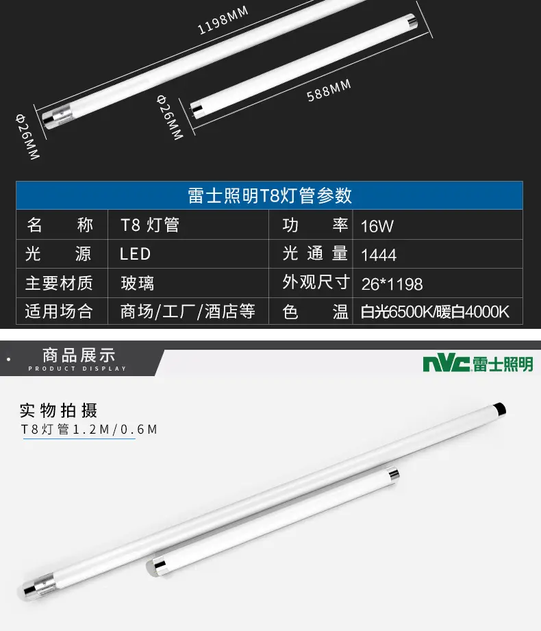 Rexroth T8 LED T5 Fluorescent Strip Lamp 1.2m — feature 9