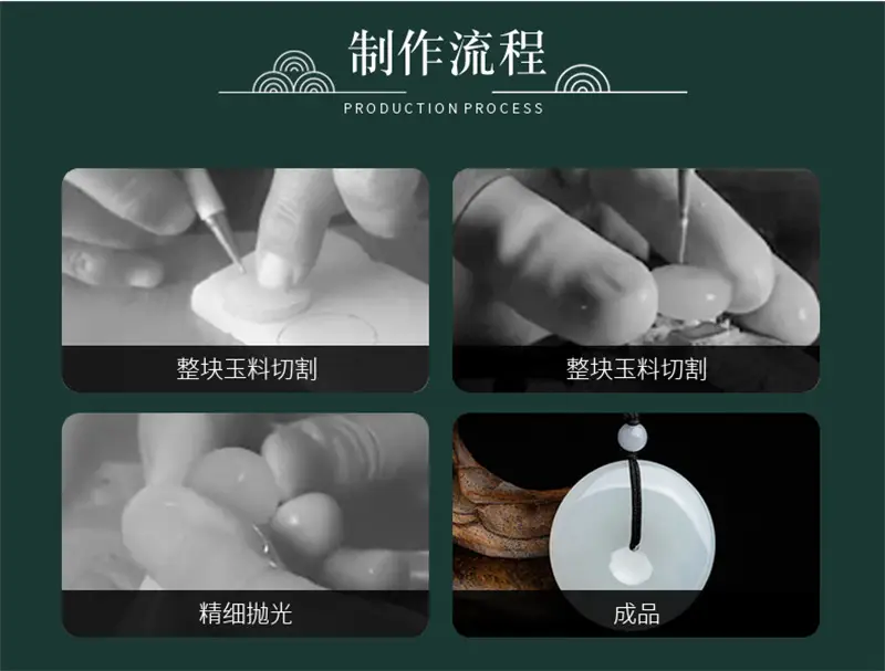 Natural White Jade Fortune Pendant Xinjiang Brand — feature 31