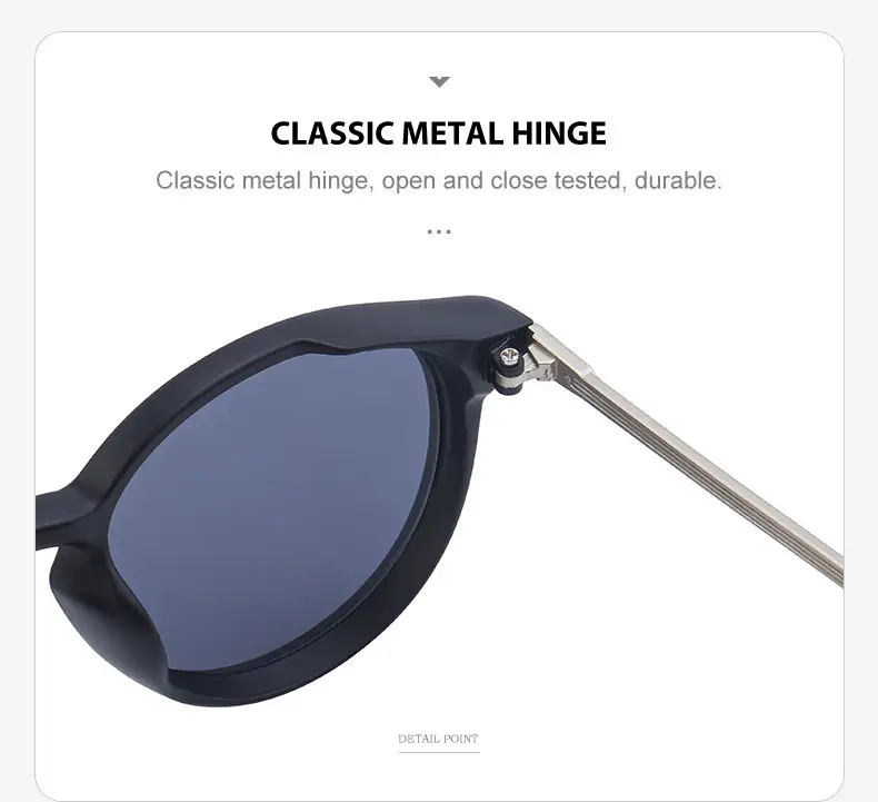 Women Retro Round Polarized Sunglasses Black Gold — feature 29