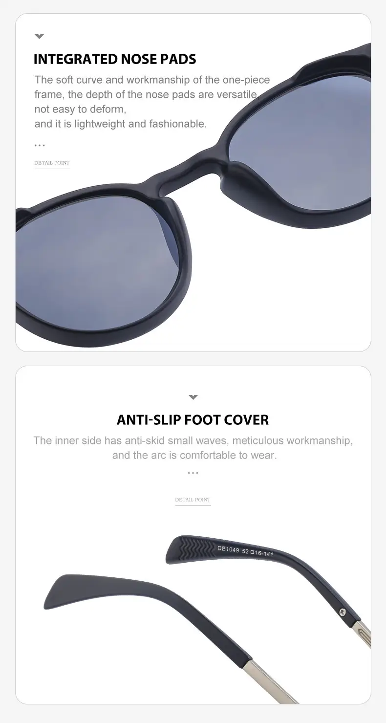 Women Retro Round Polarized Sunglasses Black Gold — feature 30