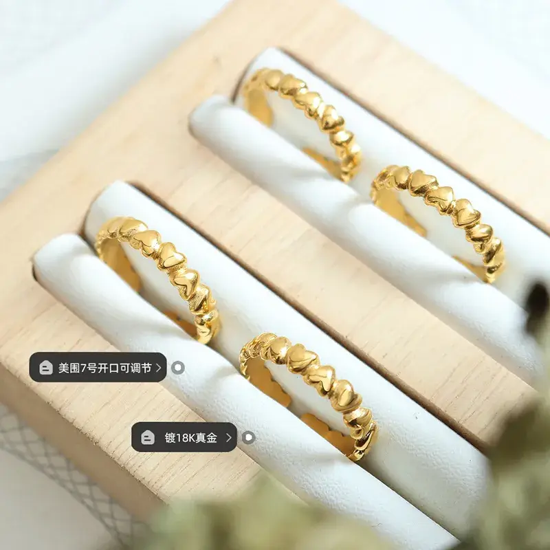 Gold Plated Ring for Girls' Love Opening Jewelry