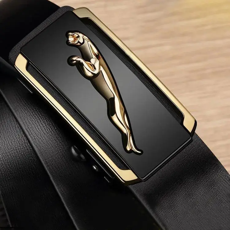 Paul Men's Genuine Leather Belt Black Automatic Buckle - Image 27