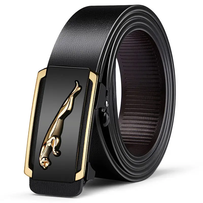Paul Men's Genuine Leather Belt Black Automatic Buckle - Image 29