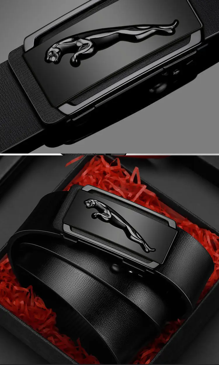 Paul Men's Genuine Leather Belt Black Automatic Buckle — feature 15