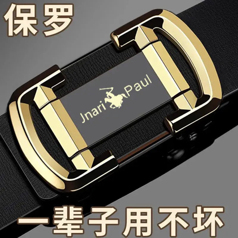 Paul Men's Genuine Leather Belt Black Automatic Buckle - Image 10