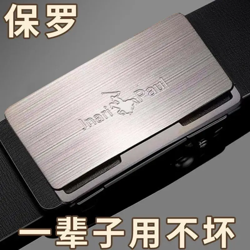 Paul Men's Genuine Leather Belt Black Automatic Buckle - Image 14