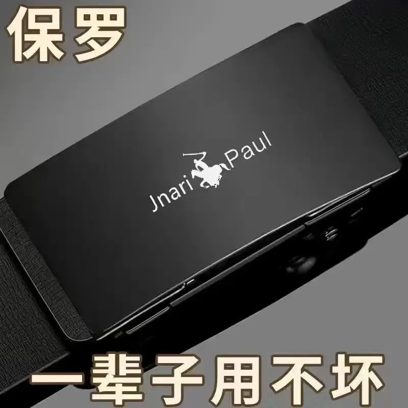 Paul Men's Genuine Leather Belt Black Automatic Buckle - Image 21
