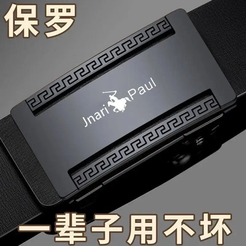 Paul Men's Genuine Leather Belt Black Automatic Buckle - Image 4