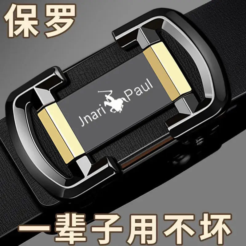 Paul Men's Genuine Leather Belt Black Automatic Buckle - Image 9