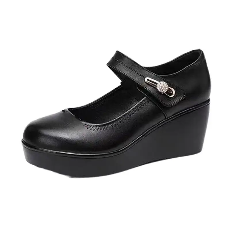 Women Red Platform Mules Wedge Heels 2022 - Image 7
